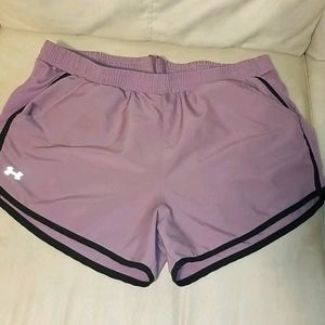 Large Womens under armour purple shorts